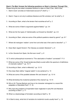 Answer the following questions on Stam`s Literature Through Film