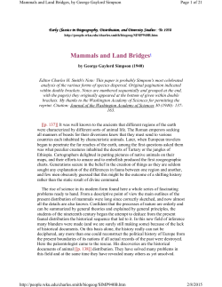 Mammals and Land Bridges1