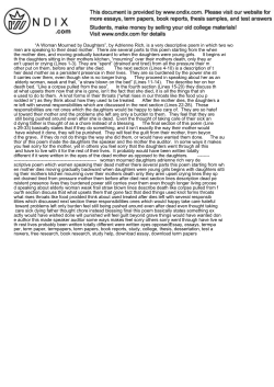 ﬁA Woman Mourned by Daughtersﬂ, by Adrienne Rich, is