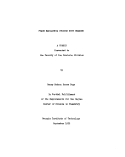 PHASE EQUILIBRIA STUDIES WITH BROMINE A THESIS