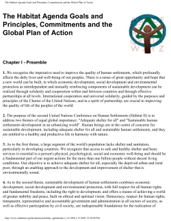 The Habitat Agenda Goals and Principles, Commitments and the