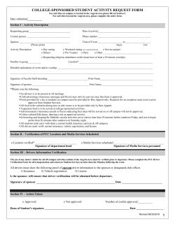 COLLEGE-SPONSORED STUDENT ACTIVITY REQUEST FORM