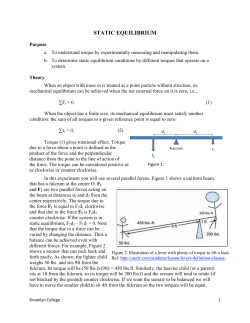 STATIC EQUILIBRIUM