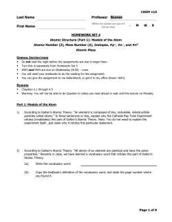 HW-04-CH3-Models of the Atom, Atomic
