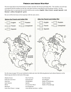 French and Indian War Map