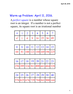 A perfect square is a number whose square root is an