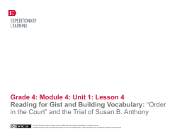 Grade 4: Module 4: Unit 1