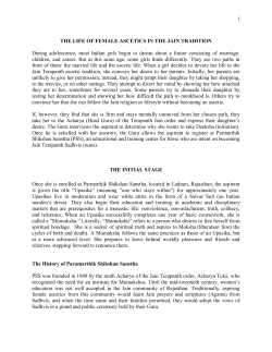 THE LIFE OF FEMALE ASCETICS IN THE JAIN TRADITION During