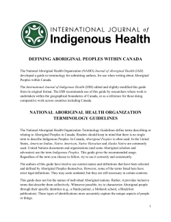 Defining Aboriginal Peoples Within Canada