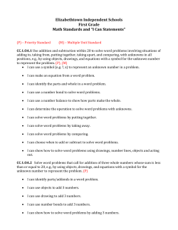 Grade 1 - Elizabethtown Independent Schools
