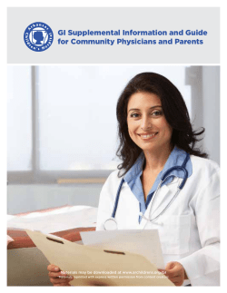 GI Supplemental Information and Guide for Community Physicians