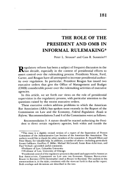 the role of the president and omb in informal rulemaking