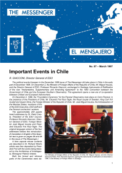 Important Events in Chile - European Southern Observatory