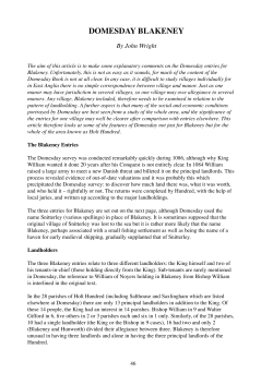 Domesday Blakeney: by J Wright