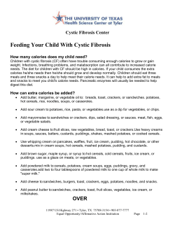Feeding Your Child With Cystic Fibrosis