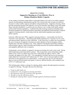 BRIEFING PAPER Supportive Housing as a Cost