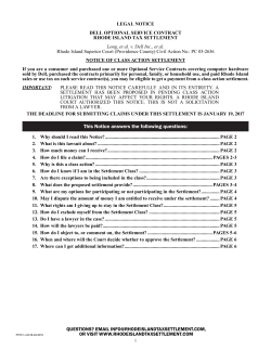 Detailed Notice - Dell Rhode Island Tax Settlement