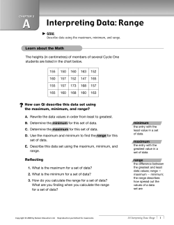 Interpreting Data: Range