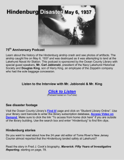 Hindenburg Disaster May 6, 1937