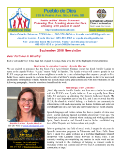 September 2016 Newsletter