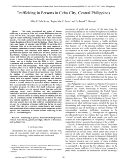 Trafficking in Persons in Cebu City, Central Philippines