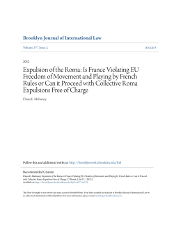 Expulsion of the Roma: Is France Violating EU