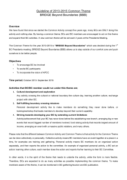 Guideline of 2013-2015 Common Theme BRIDGE Beyond