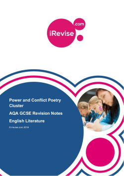 Power and Conflict Poetry Cluster AQA GCSE Revision