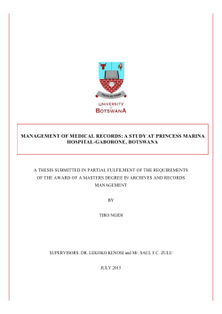 MANAGEMENT OF MEDICAL RECORDS: A STUDY AT PRINCESS