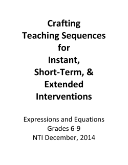 Crafting Teaching Sequences for Extended Interventions