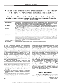 A clinical series of resuscitative endovascular