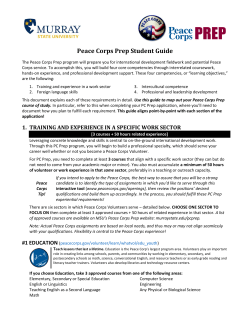 Peace Corps Prep Student Guide