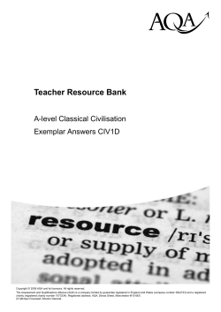 A-level Classical Civilisation Exemplar answers Unit 01D