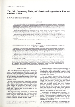 The Late Quaternary history of climate and vegetation in