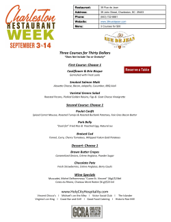39 Rue de Jean - Charleston Restaurant Association