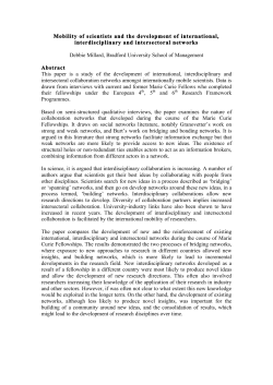 Mobility of scientists and the development of international