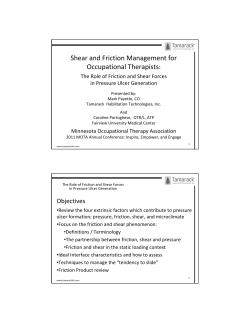 Shear and Friction Management for Occupational Therapists: