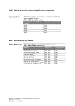 A12.2 Update factors for construction and maintenance costs