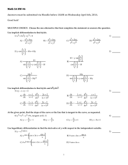 Math 3A Homework Set #6