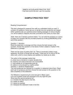 SAMPLE PRACTICE TEST