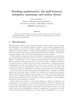 the gulf between semantics (meaning) and syntax (form)