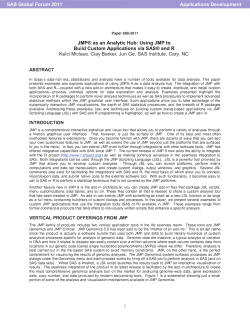 JMP&reg; as an Analytic Hub