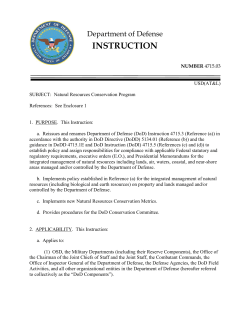 Department of Defense - DoD Natural Resources Progra