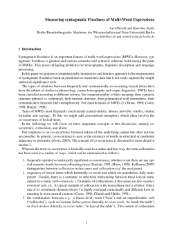 Measuring syntagmatic Fixedness of Multi-Word Expressions