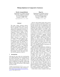 Mining Opinions in Comparative Sentences