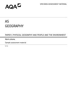 AS Geography Specimen mark scheme Paper 1