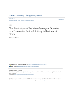 The Limitations of the Noerr-Pennington Doctrine