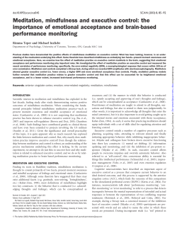 Meditation, mindfulness and executive control: the