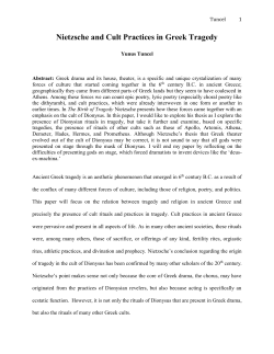Nietzsche and Cult Practices in Greek Tragedy