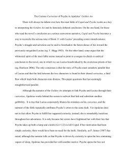 The Curious Curiositas of Psyche in Apuleius` Golden Ass